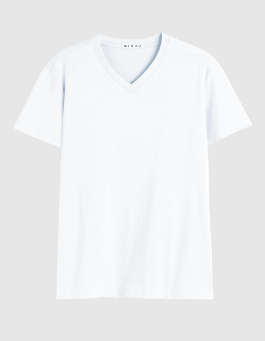 WHITE V NECK T-SHIRT