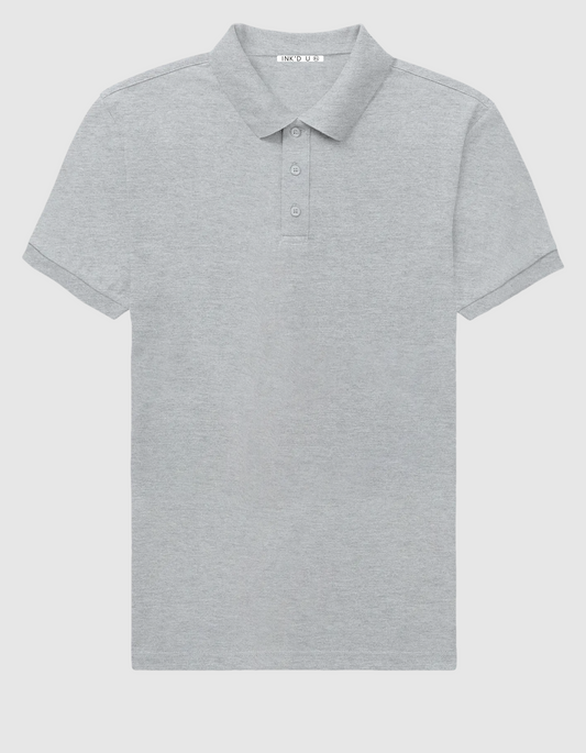 GREY MELANGE POLO T-SHIRT