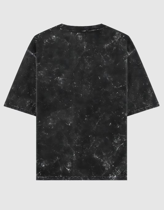 BLACK ACID WASH OVERSIZED T-SHIRT