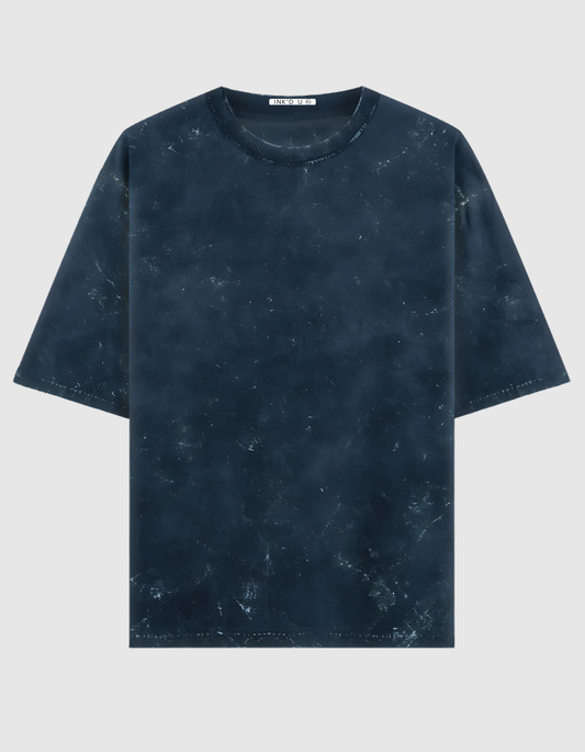 BLUE ACID WASH OVERSIZED T-SHIRT