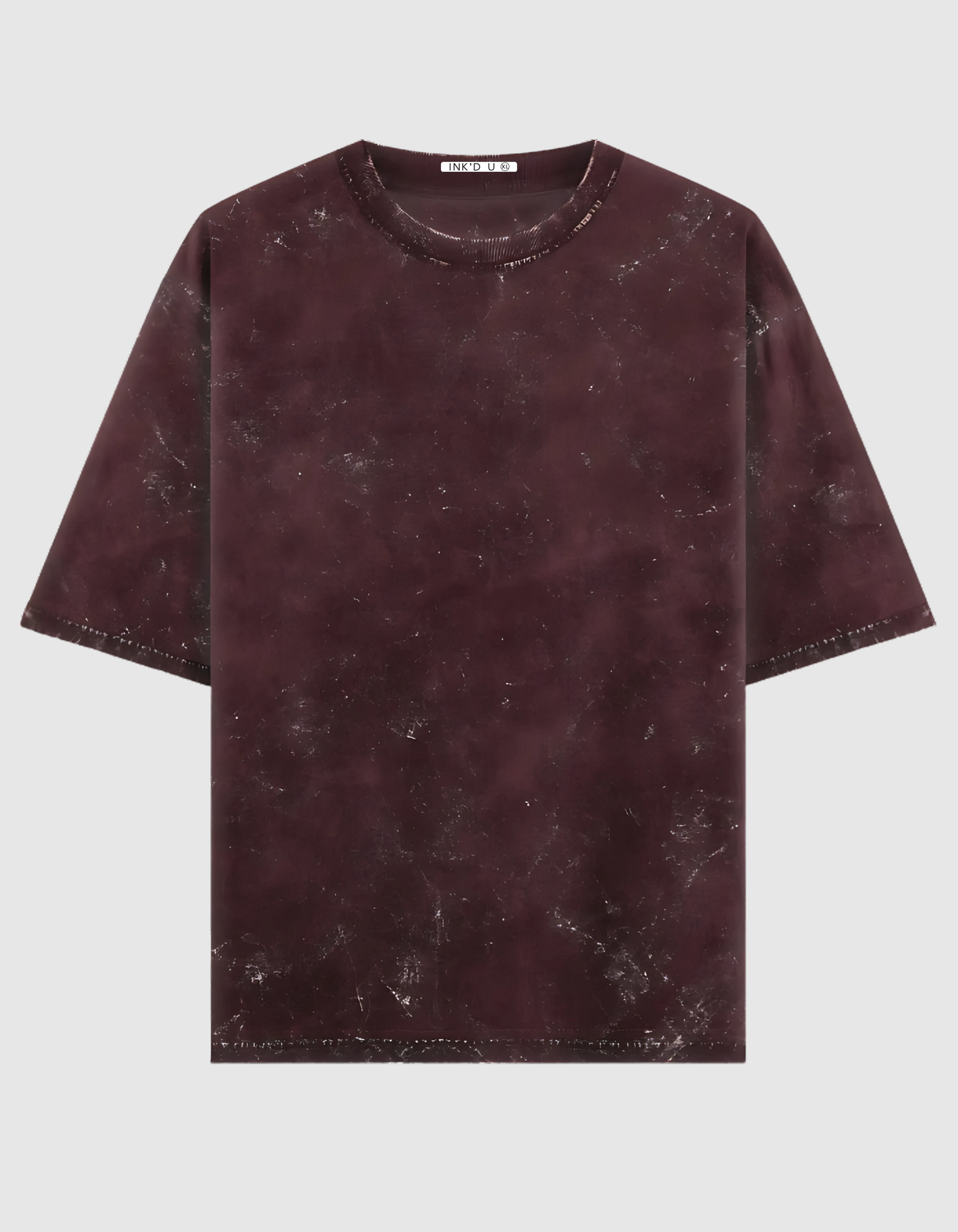 MAROON ACID WASH OVERSIZED T-SHIRT