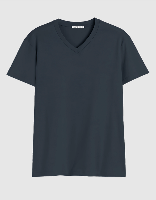 NAVY BLUE V NECK T-SHIRT