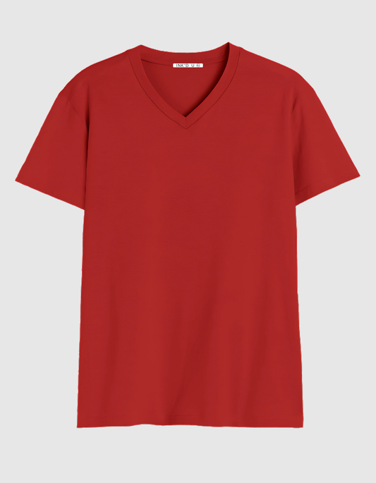 RED V NECK T-SHIRT