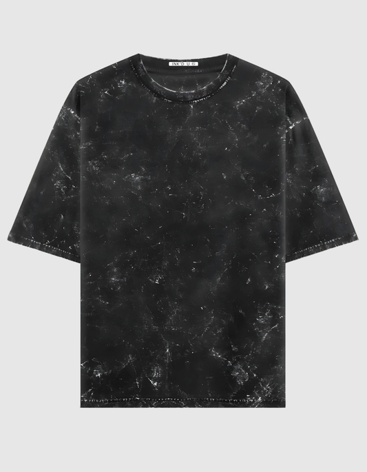 BLACK ACID WASH OVERSIZED T-SHIRT