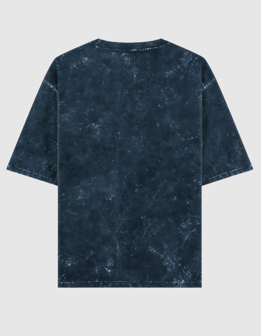 BLUE ACID WASH OVERSIZED T-SHIRT