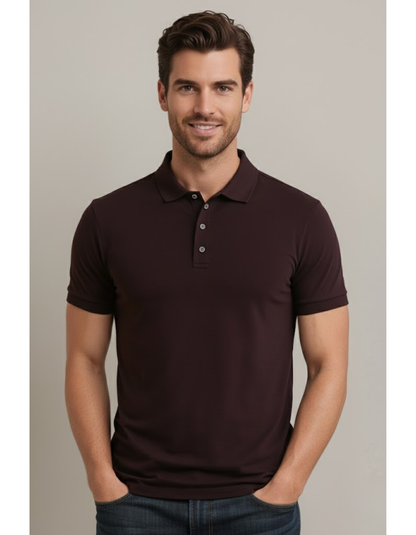COFFEE BROWN POLO T-SHIRT