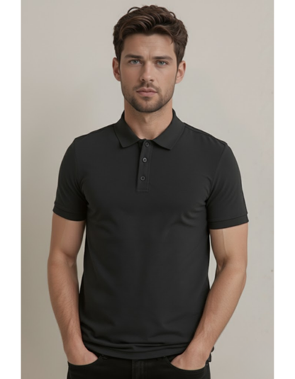 BLACK POLO T-SHIRT