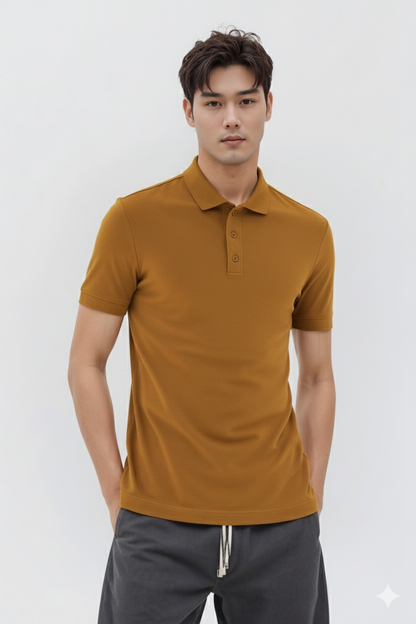 MUSTARD YELLOW POLO T-SHIRT