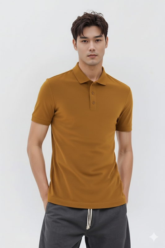 MUSTARD YELLOW POLO T-SHIRT