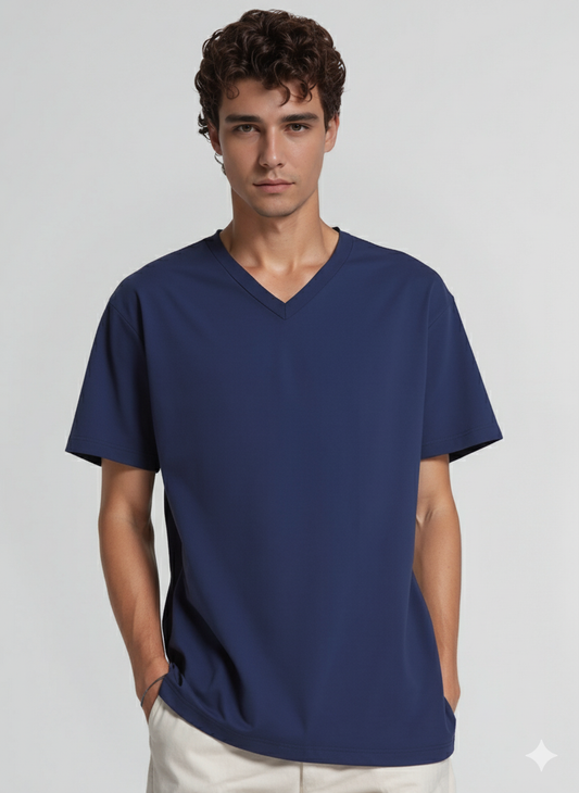 ROYAL BLUE V NECK T-SHIRT