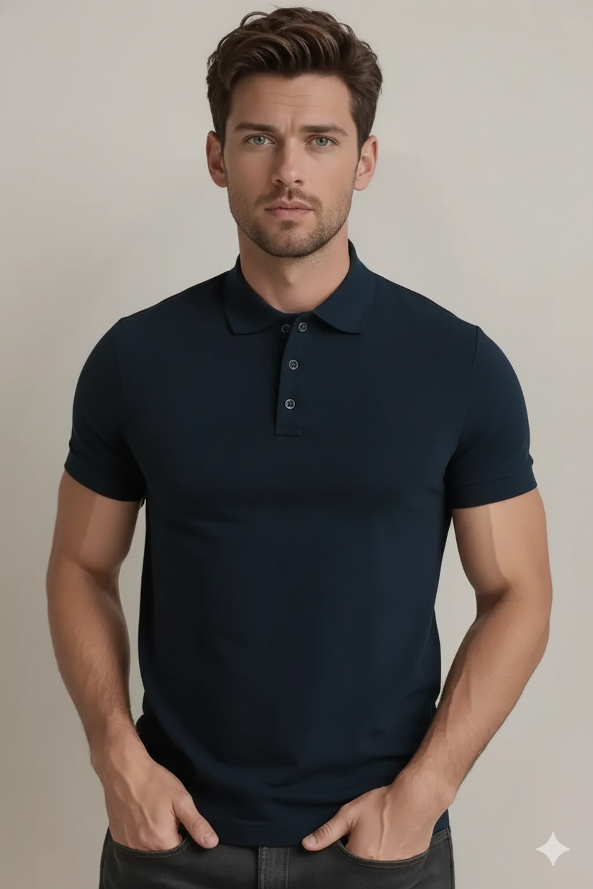 NAVY BLUE POLO T-SHIRT