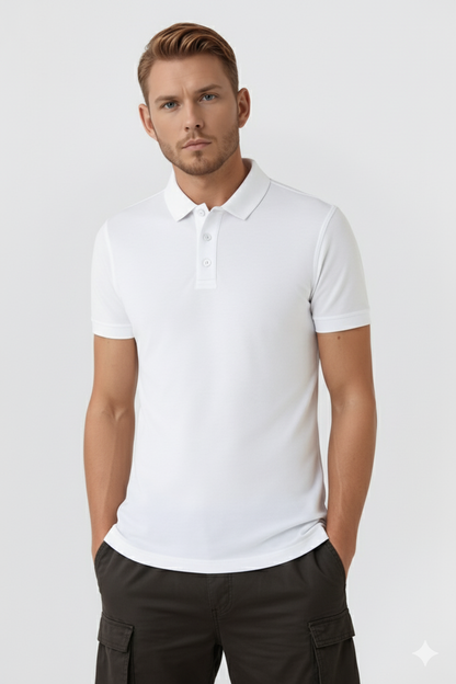 WHITE POLO T-SHIRT