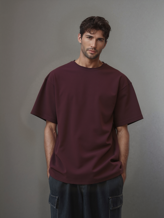 MAROON OVERSIZED CLASSIC T-SHIRT