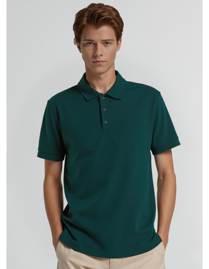 PETROL BLUE POLO T-SHIRT